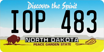 ND license plate IOP483