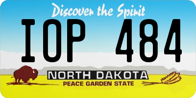 ND license plate IOP484