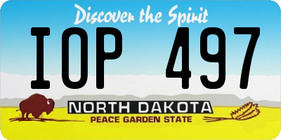 ND license plate IOP497