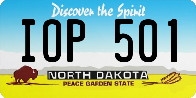 ND license plate IOP501