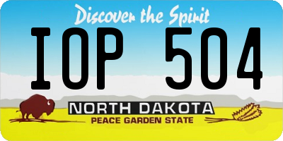 ND license plate IOP504