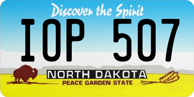 ND license plate IOP507