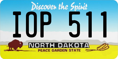 ND license plate IOP511