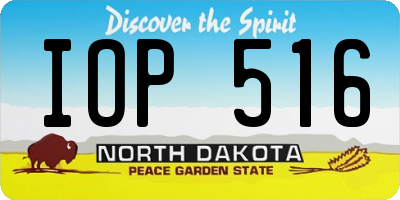 ND license plate IOP516