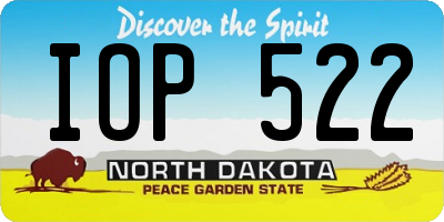 ND license plate IOP522