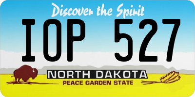 ND license plate IOP527