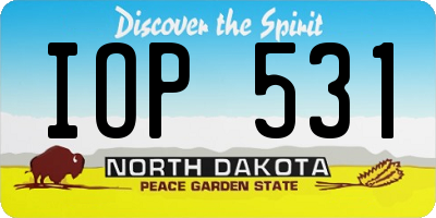 ND license plate IOP531