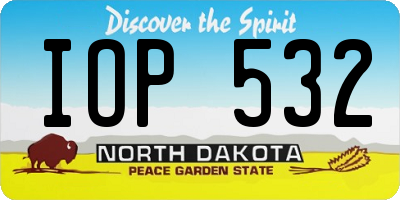 ND license plate IOP532