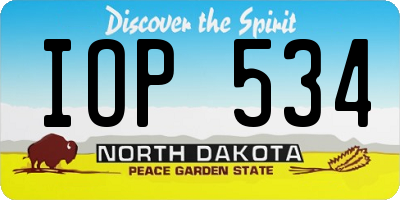 ND license plate IOP534