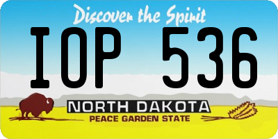 ND license plate IOP536