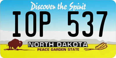 ND license plate IOP537