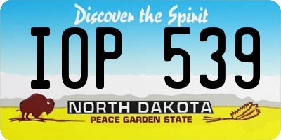ND license plate IOP539