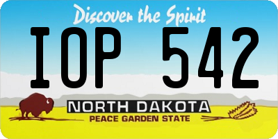 ND license plate IOP542