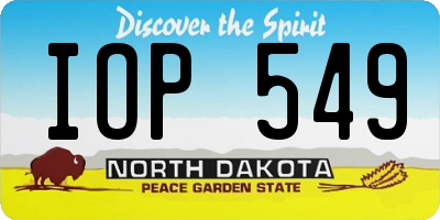 ND license plate IOP549