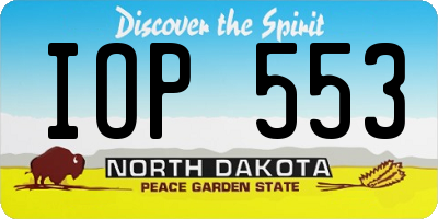 ND license plate IOP553
