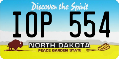ND license plate IOP554