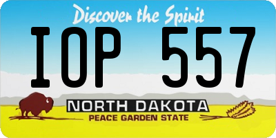 ND license plate IOP557