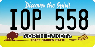 ND license plate IOP558
