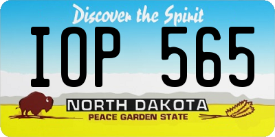 ND license plate IOP565