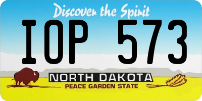 ND license plate IOP573