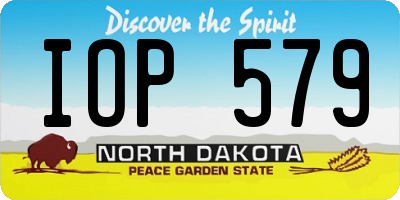 ND license plate IOP579