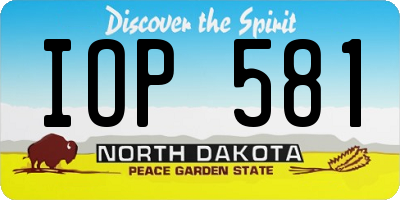 ND license plate IOP581