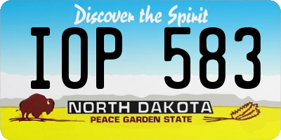 ND license plate IOP583