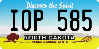 ND license plate IOP585