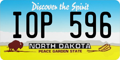 ND license plate IOP596