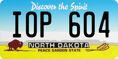 ND license plate IOP604