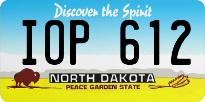 ND license plate IOP612