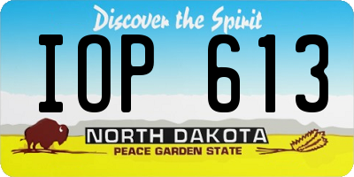 ND license plate IOP613