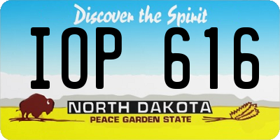 ND license plate IOP616