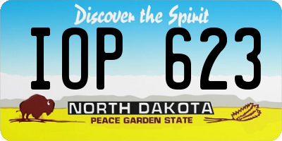 ND license plate IOP623