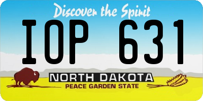 ND license plate IOP631
