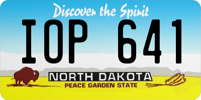 ND license plate IOP641