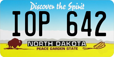 ND license plate IOP642