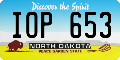 ND license plate IOP653