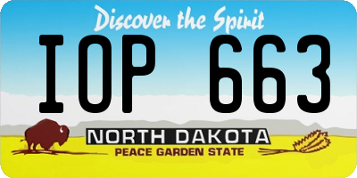 ND license plate IOP663