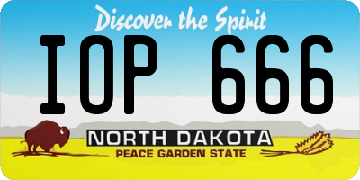 ND license plate IOP666