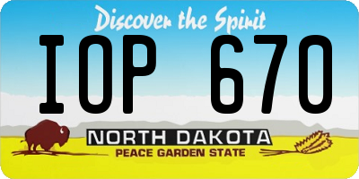 ND license plate IOP670