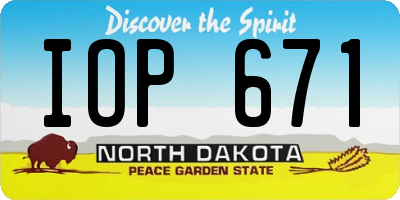 ND license plate IOP671