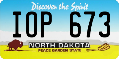 ND license plate IOP673