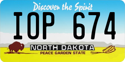 ND license plate IOP674