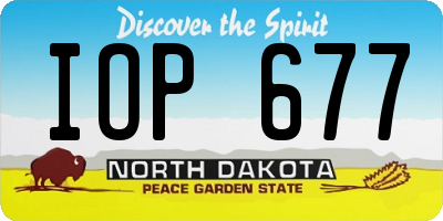 ND license plate IOP677