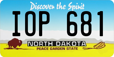 ND license plate IOP681
