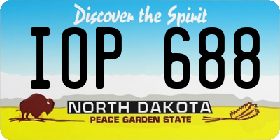 ND license plate IOP688