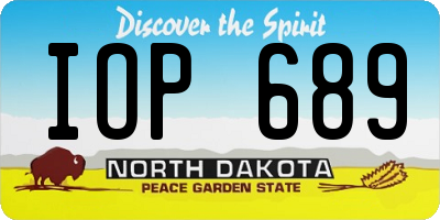 ND license plate IOP689