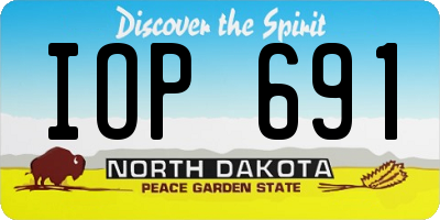 ND license plate IOP691
