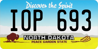 ND license plate IOP693